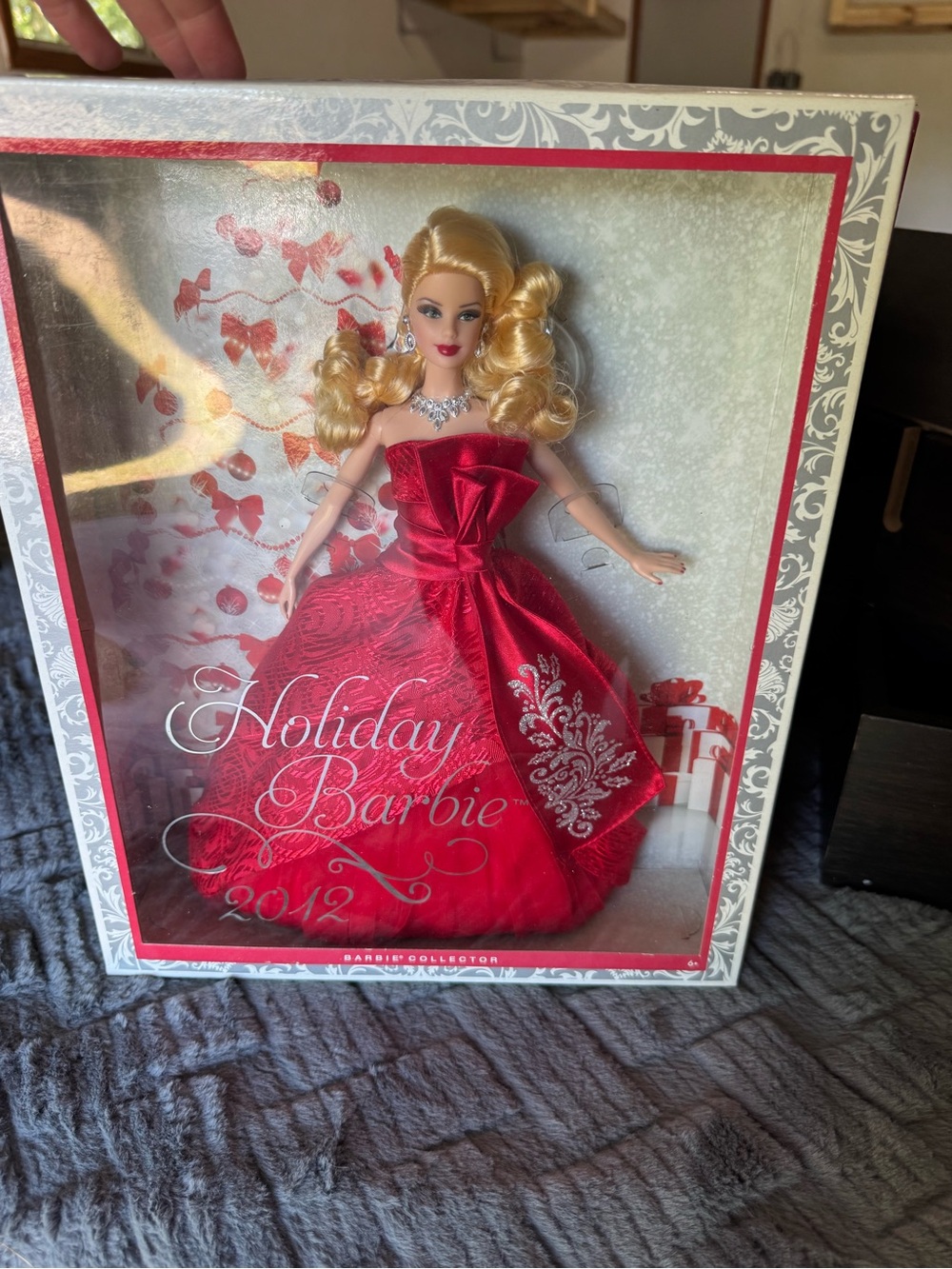 Barbie Holiday Doll in Red and Silver Embroidered Gown
